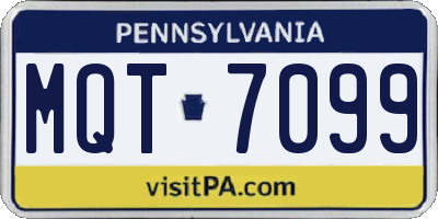 PA license plate MQT7099