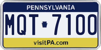 PA license plate MQT7100