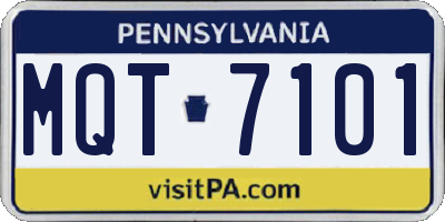 PA license plate MQT7101