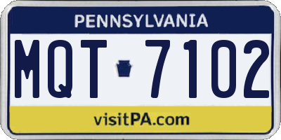 PA license plate MQT7102