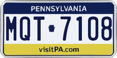 PA license plate MQT7108