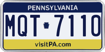 PA license plate MQT7110