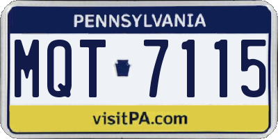 PA license plate MQT7115