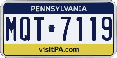 PA license plate MQT7119