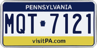 PA license plate MQT7121