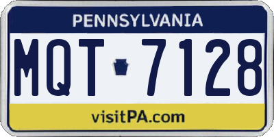 PA license plate MQT7128