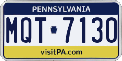 PA license plate MQT7130