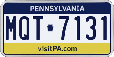 PA license plate MQT7131
