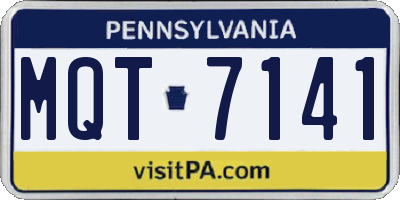 PA license plate MQT7141
