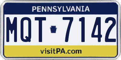 PA license plate MQT7142