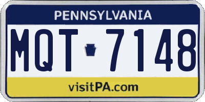 PA license plate MQT7148