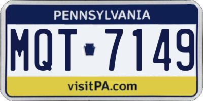 PA license plate MQT7149
