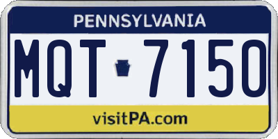 PA license plate MQT7150