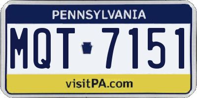 PA license plate MQT7151