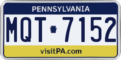 PA license plate MQT7152