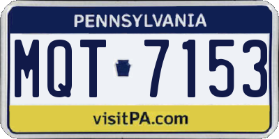PA license plate MQT7153