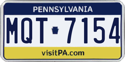 PA license plate MQT7154