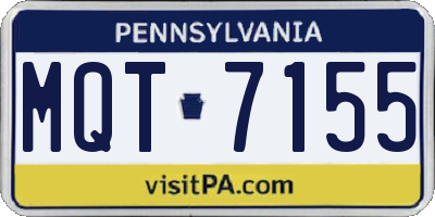 PA license plate MQT7155