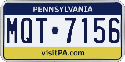 PA license plate MQT7156