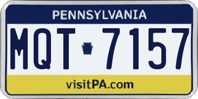PA license plate MQT7157