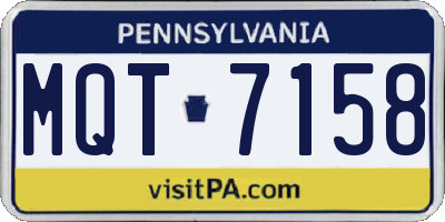PA license plate MQT7158
