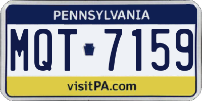PA license plate MQT7159