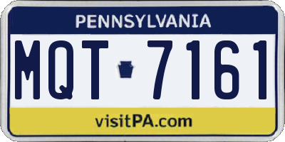 PA license plate MQT7161