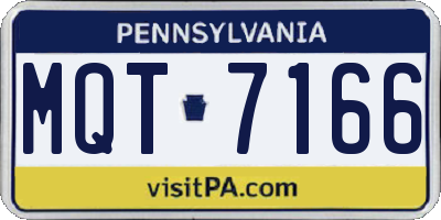 PA license plate MQT7166