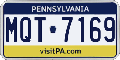 PA license plate MQT7169