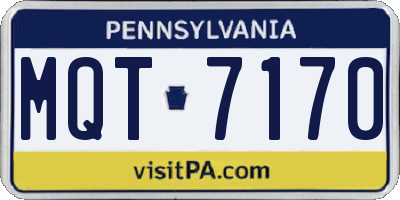 PA license plate MQT7170