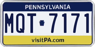 PA license plate MQT7171