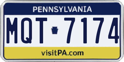 PA license plate MQT7174