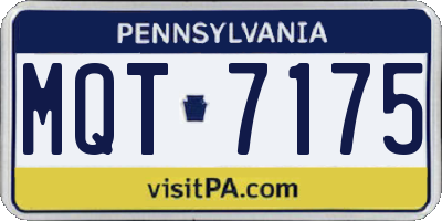 PA license plate MQT7175