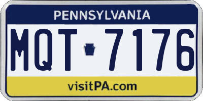 PA license plate MQT7176