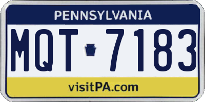 PA license plate MQT7183