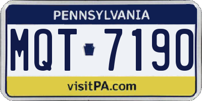PA license plate MQT7190