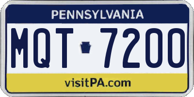 PA license plate MQT7200