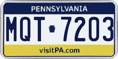PA license plate MQT7203