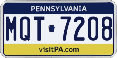 PA license plate MQT7208