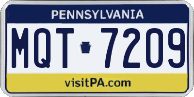 PA license plate MQT7209