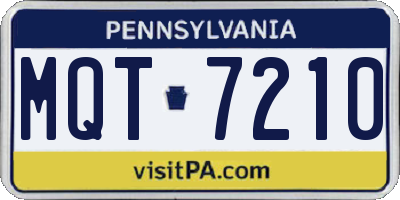 PA license plate MQT7210