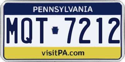 PA license plate MQT7212