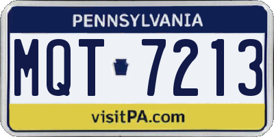 PA license plate MQT7213