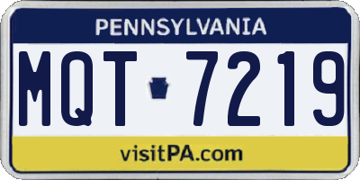 PA license plate MQT7219