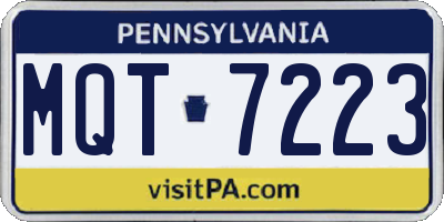 PA license plate MQT7223