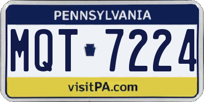 PA license plate MQT7224