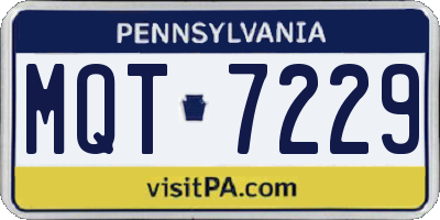 PA license plate MQT7229