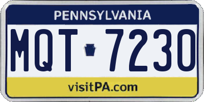 PA license plate MQT7230
