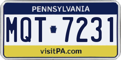 PA license plate MQT7231