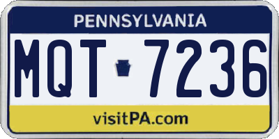 PA license plate MQT7236